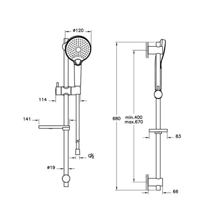 Artema Bliss 3F Sürgülü El Duşu Takımı, Fırçalı Nikel A4574334 - 3