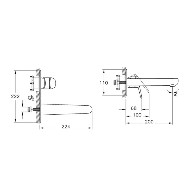 Artema Flow Round Ankastre Lavabo Bataryası, Krom A43167 - 2