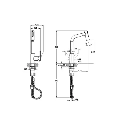 Artema Maestro Pull-Out Eviye Bataryası, Krom A42146 - 5
