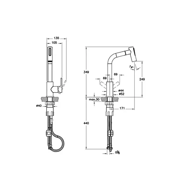 Artema Maestro Pull-Out Eviye Bataryası, Krom A42146 - 5