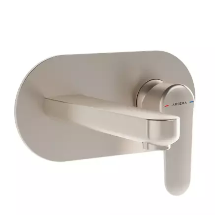 Artema Root Round Ankastre Lavabo Bataryası, Fırçalı Nikel A4272134