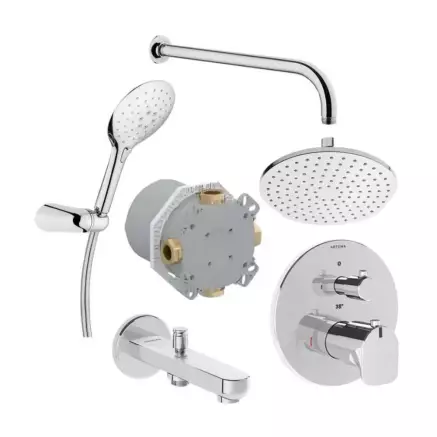 Artema Root Round Ankastre Termostatik Duş Seti Shine S A49279 Krom