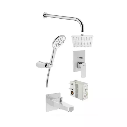 Artema Root Square Ankastre Rain Q Duş Seti, Krom A49280 