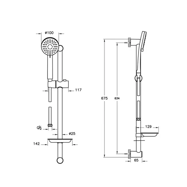 Artema Slim 3 F Sürgülü El Duşu Takımı, Krom A45678STA - 2