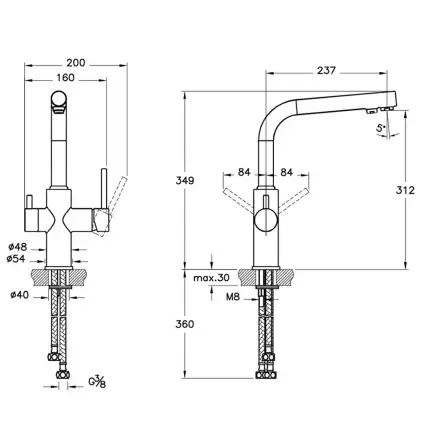 Artema Split Dual-Flow Arıtmalı Eviye Bataryası, Krom A42144 - 4