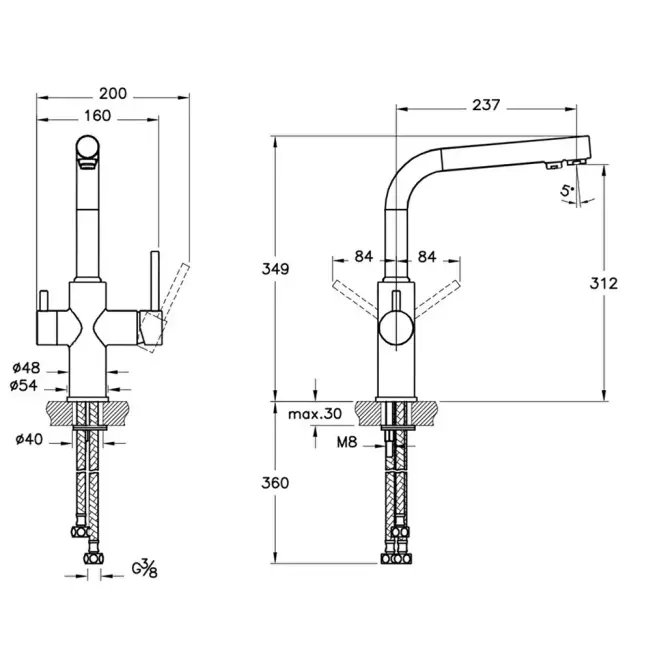 Artema Split Dual-Flow Arıtmalı Eviye Bataryası, Krom A42144 - 4