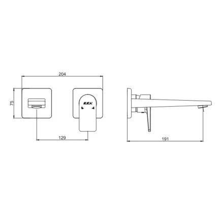 Eca Dalia Ankastre Lavabo Bataryası, Sıva Üstü Grubu Çift Rozet Krom - 2