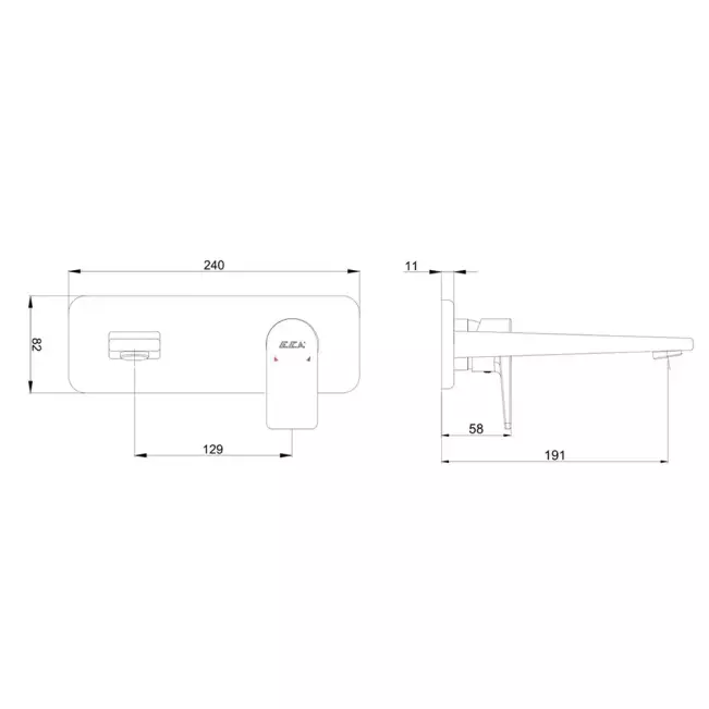 Eca Dalia Ankastre Lavabo Bataryası, Sıva Üstü Grubu Tek Rozet Krom - 2