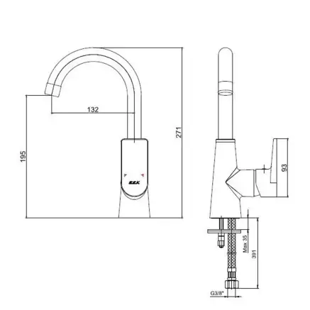 Eca Dalia Kuğu Borulu Lavabo Bataryası, Krom 102188118 - 2