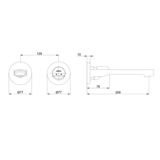 Eca Myra Ankastre Lavabo Bataryası, Sıva Üstü Grubu Çift Rozet Krom - 2