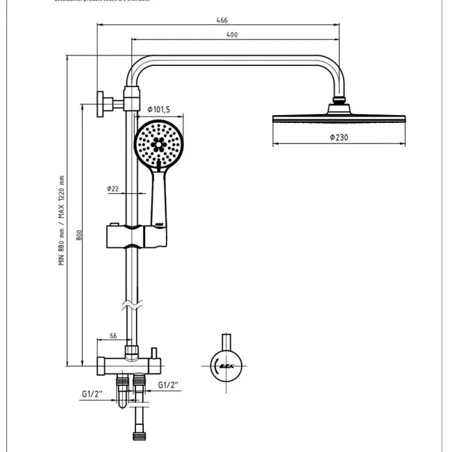 Eca Niobe Teleskobik Kolonlu Duş Seti 102158039 - 2