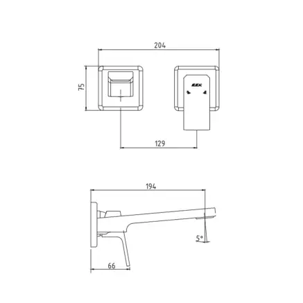 Eca Tiera Ankastre Lavabo Bataryası, Sıva Üstü Grubu Çift Rozet Mat Siyah - 2