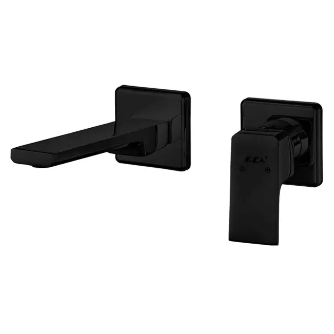 Eca Tiera Ankastre Lavabo Bataryası, Sıva Üstü Grubu Çift Rozet Mat Siyah - 1