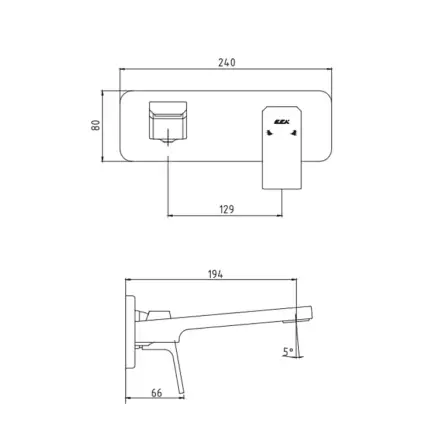 Eca Tiera Ankastre Lavabo Bataryası, Sıva Üstü Grubu Tek Rozet Krom - 2