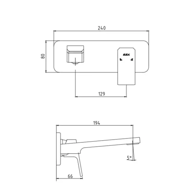 Eca Tiera Ankastre Lavabo Bataryası, Sıva Üstü Grubu Tek Rozet Krom - 2