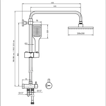 Eca Tiera Teleskobik Kolonlu Tepe Duş Seti 102158042 - 2