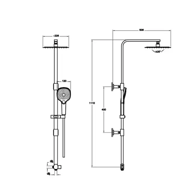 VitrA Bliss Square Duş Sistemi Fırçalı Nikel A4578934 - 2