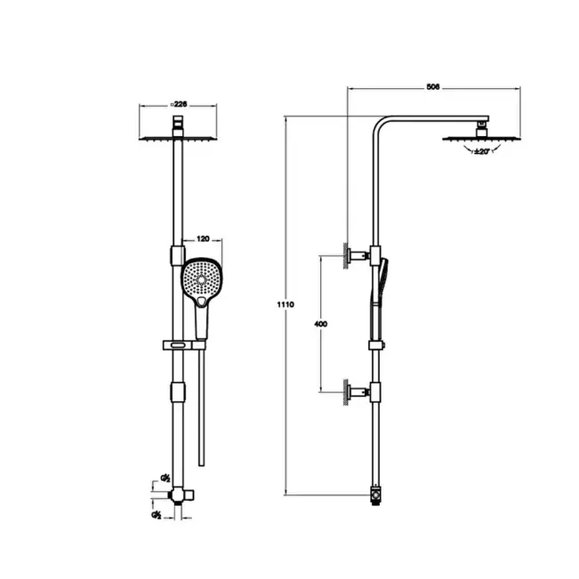 VitrA Bliss Square Duş Sistemi Mat Siyah A4578936 - 2