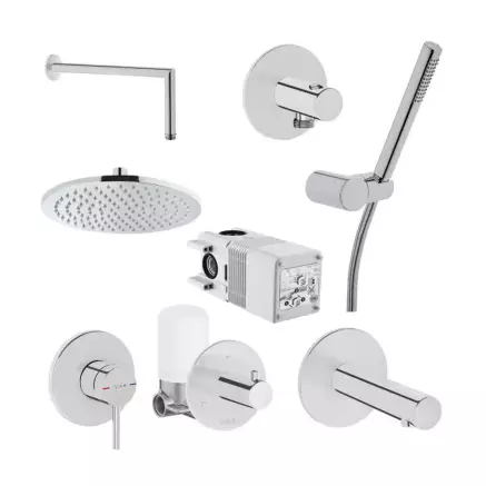 Vitra Origin Ankastre Banyo Bataryası, Tepe ve El Duşu Seti, Krom A42621-SET - 2