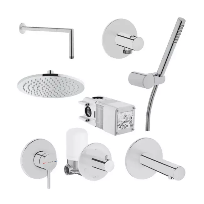 Vitra Origin Ankastre Banyo Bataryası, Tepe ve El Duşu Seti, Krom A42621-SET - 2