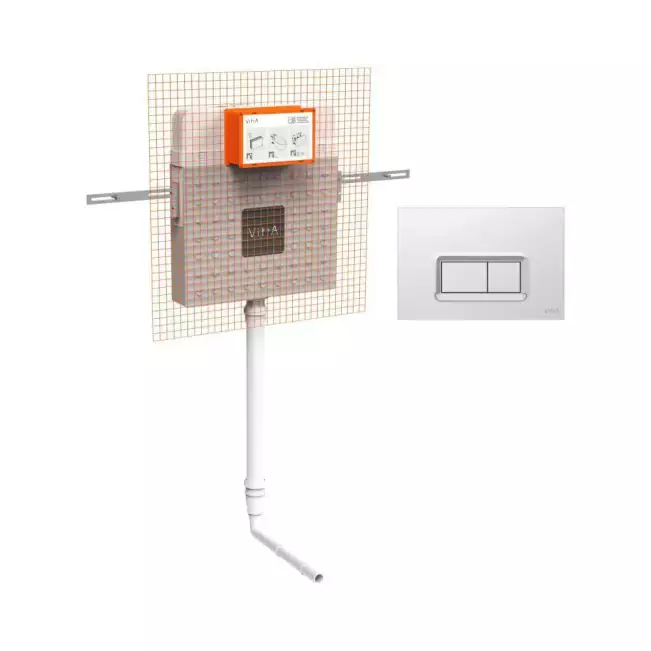 Vitra V8 800-1918  Helataşları Için Gömme Rezervuar Seti, Krom - 1